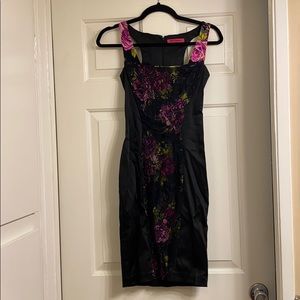 Lace and Silk Floral Dress